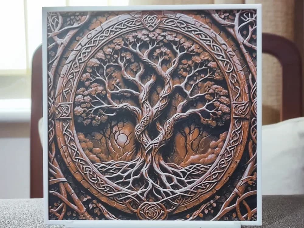 HueForge model: Wood Carving Tree Of Life - HueForge 3 Color by BoDad