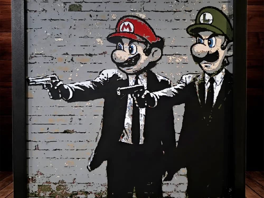 Pulp Fiction Bros. - Banksy/Retro Gaming Series Pulp Fiction Bros. - Banksy/Retro Gaming Series