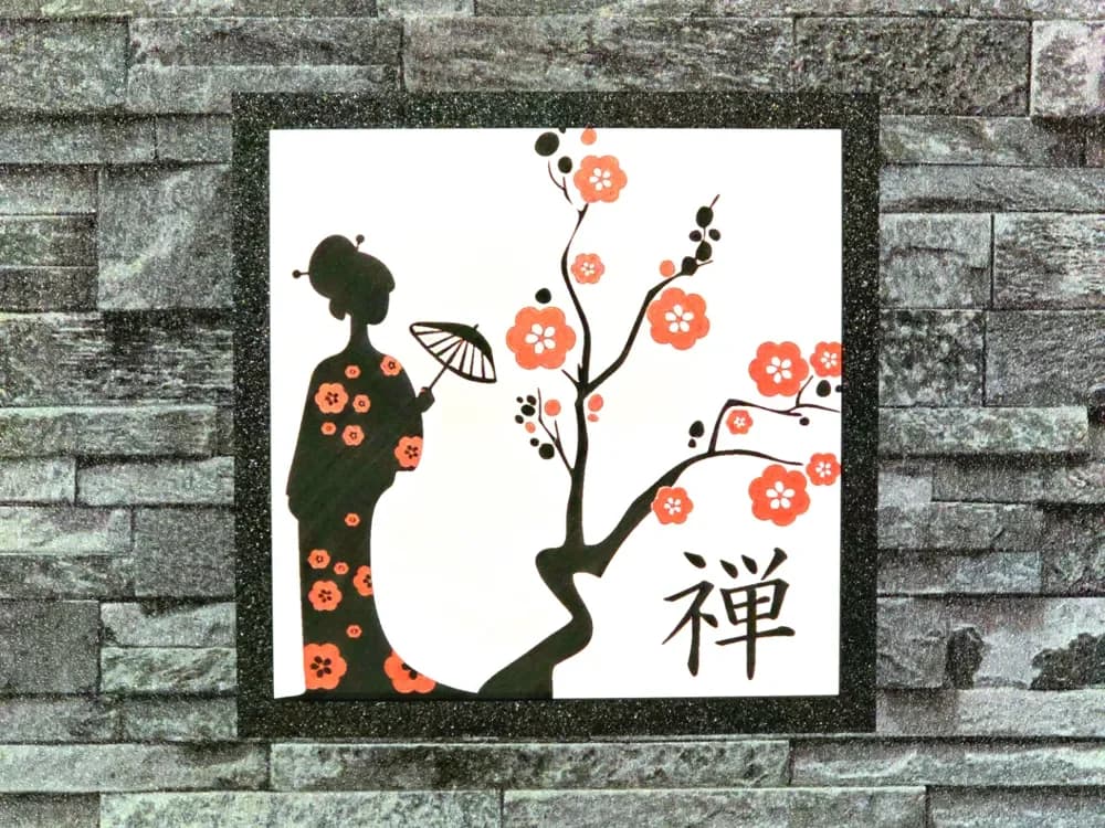 HueForge model: Hueforge Woman Asian Zen Flowers Red 3 colors by StefBull85