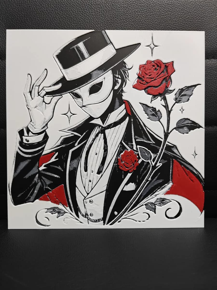 Tuxedo Mask by TheHueforgeLady HueForge model: Tuxedo Mask by TheHueforgeLady