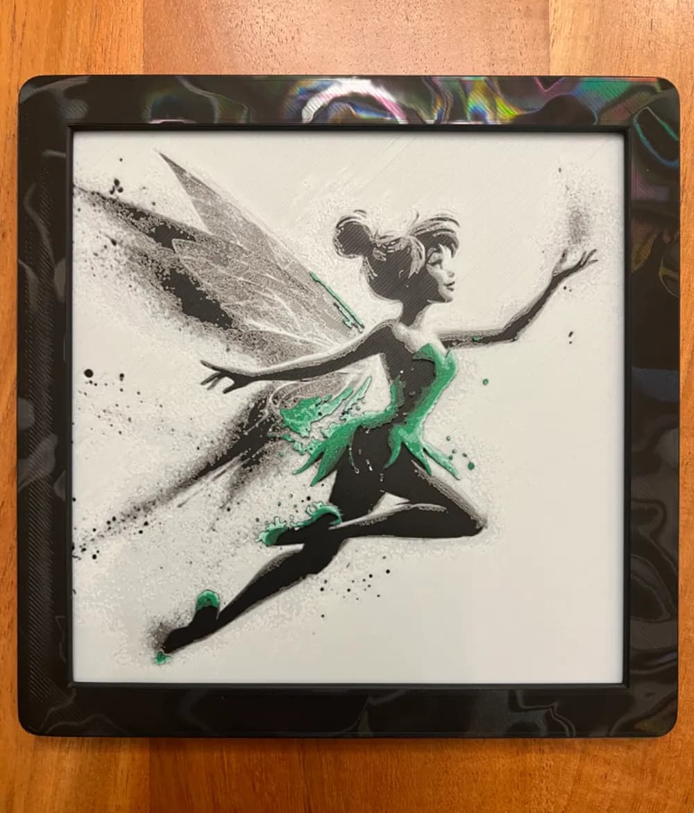 Tinker Bell Spreading Pixie Dust by JustBe 3D Printing HueForge model: Tinker Bell Spreading Pixie Dust by JustBe 3D Printing