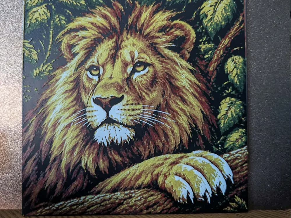 Restful lion - hueforge Restful lion - hueforge