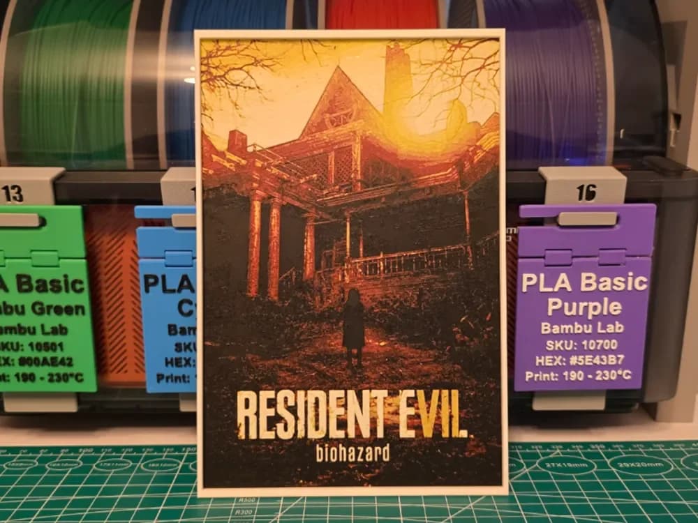 HueForge model: Resident Evil 7: Biohazard Poster - Hueforge Art by Lumpy3D
