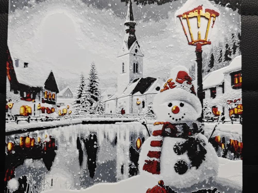 Christmas Village Multi-coloured by TheHueforgeLady HueForge model: Christmas Village Multi-coloured by TheHueforgeLady