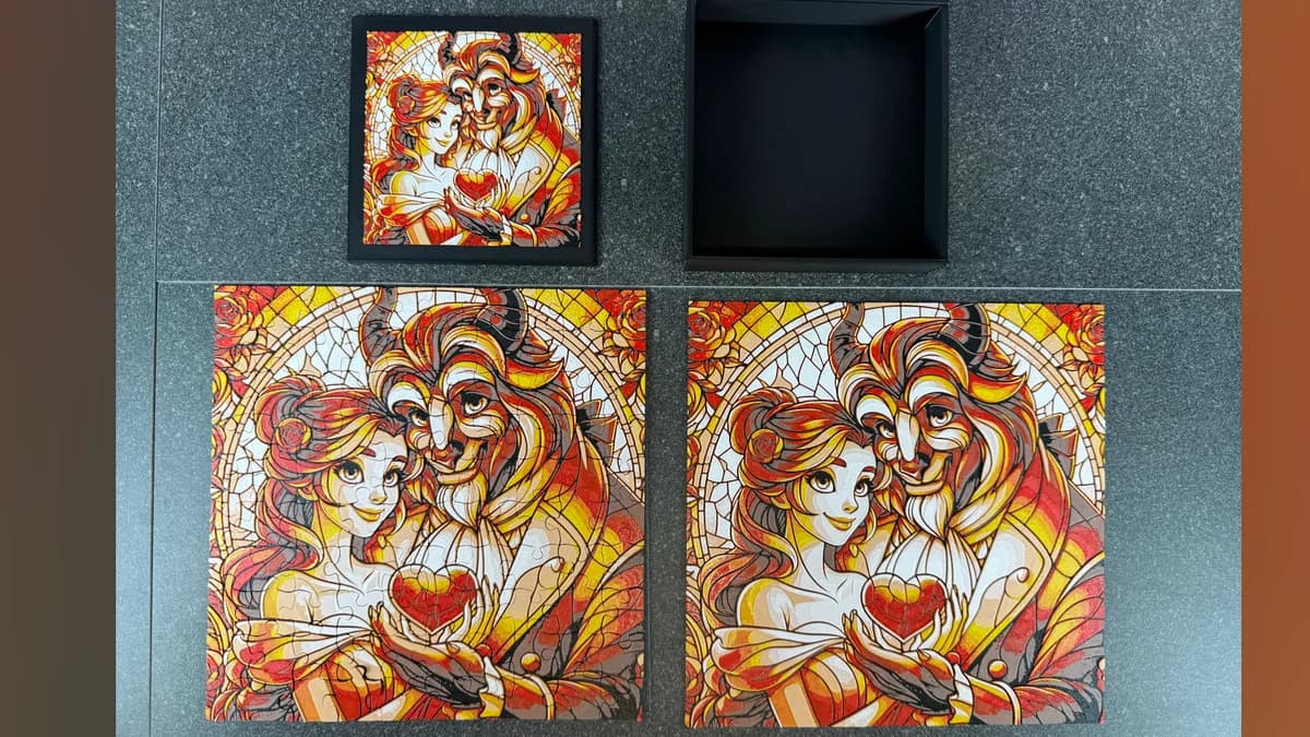 October Exclusive #1 - Beauty and the Beast Puzzle & Hueforge by Canadian Gamer HueForge model: October Exclusive #1 - Beauty and the Beast Puzzle & Hueforge by Canadian Gamer