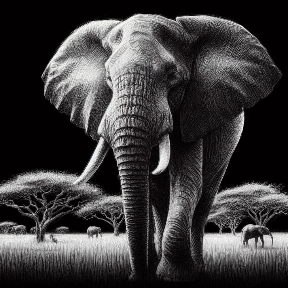 HueForge model: Elephant on savanna - Hueforge by BeaN