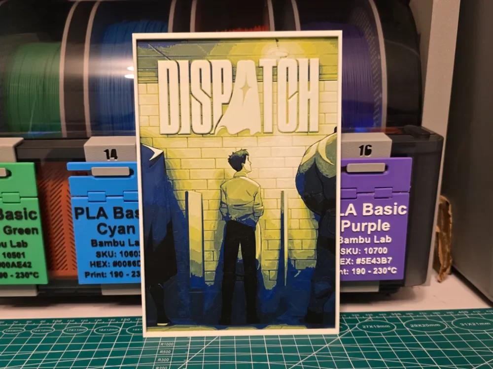 Dispatch Game Poster - Hueforge Art by Lumpy3D HueForge model: Dispatch Game Poster - Hueforge Art by Lumpy3D