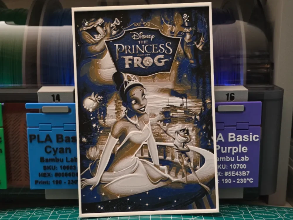HueForge model: The Princess and the Frog Poster - Hueforge Art by Lumpy3D