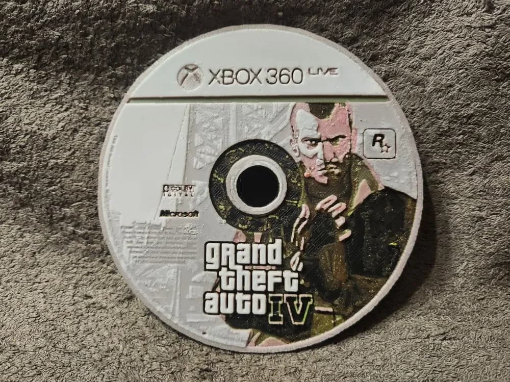 GTA IV Xbox Disc - HueForge by keko HueForge model: GTA IV Xbox Disc - HueForge by keko