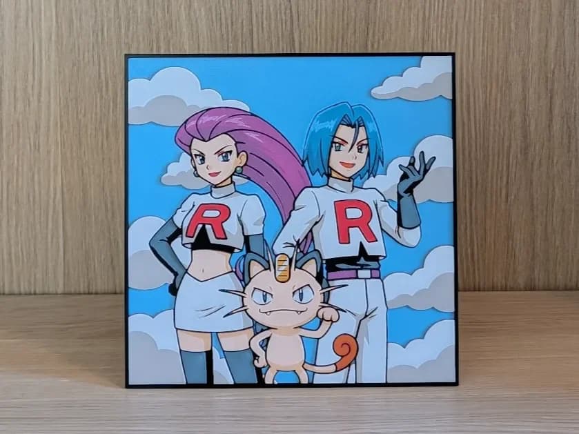 Team Rocket Hueforge & Frame by Nextopia HueForge model: Team Rocket Hueforge & Frame by Nextopia