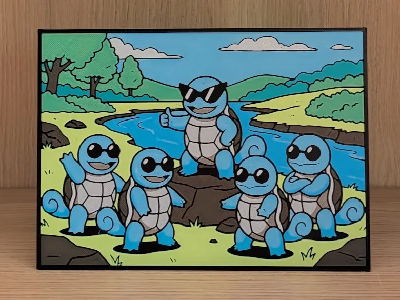 Squirtle Squad Hueforge & Frame Squirtle Squad Hueforge & Frame