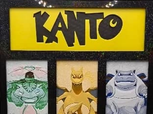 Kanto Region Bookmark by MythicHue's HueForge model: Kanto Region Bookmark by MythicHue's