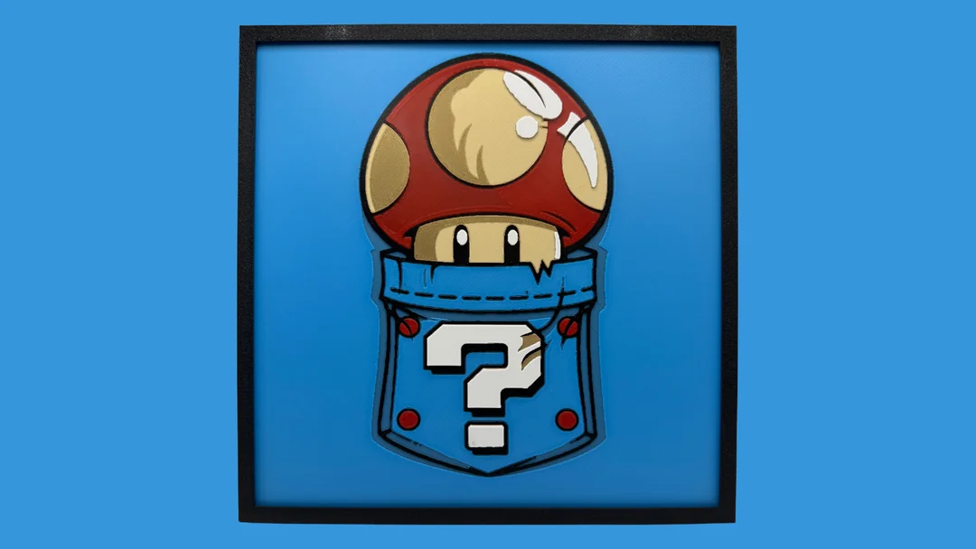 Pocket Power Up - Mushroom - Super Mario Hueforge by Canadian Gamer HueForge model: Pocket Power Up - Mushroom - Super Mario Hueforge by Canadian Gamer