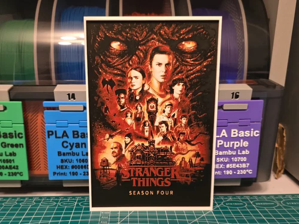 Stranger Things Season 4 Poster - Hueforge Art by Lumpy3D HueForge model: Stranger Things Season 4 Poster - Hueforge Art by Lumpy3D