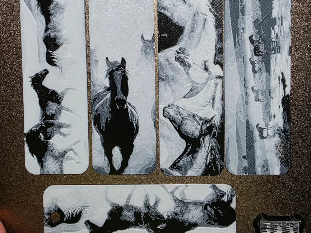 Horse Bookmark Set of 5 Hueforge(Black/Whtie)NoAMS by AirMechDesigns HueForge model: Horse Bookmark Set of 5 Hueforge(Black/Whtie)NoAMS by AirMechDesigns