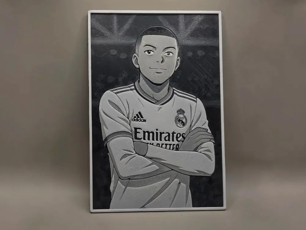 Mbappè - Real Madrid - HueForge by keko HueForge model: Mbappè - Real Madrid - HueForge by keko