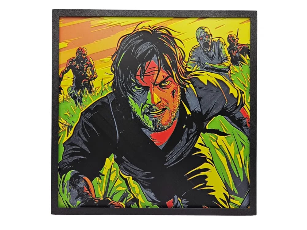 Zombies Hunt - The Walking Dead Daryl Dixon by BusyKikiBee HueForge model: Zombies Hunt - The Walking Dead Daryl Dixon by BusyKikiBee