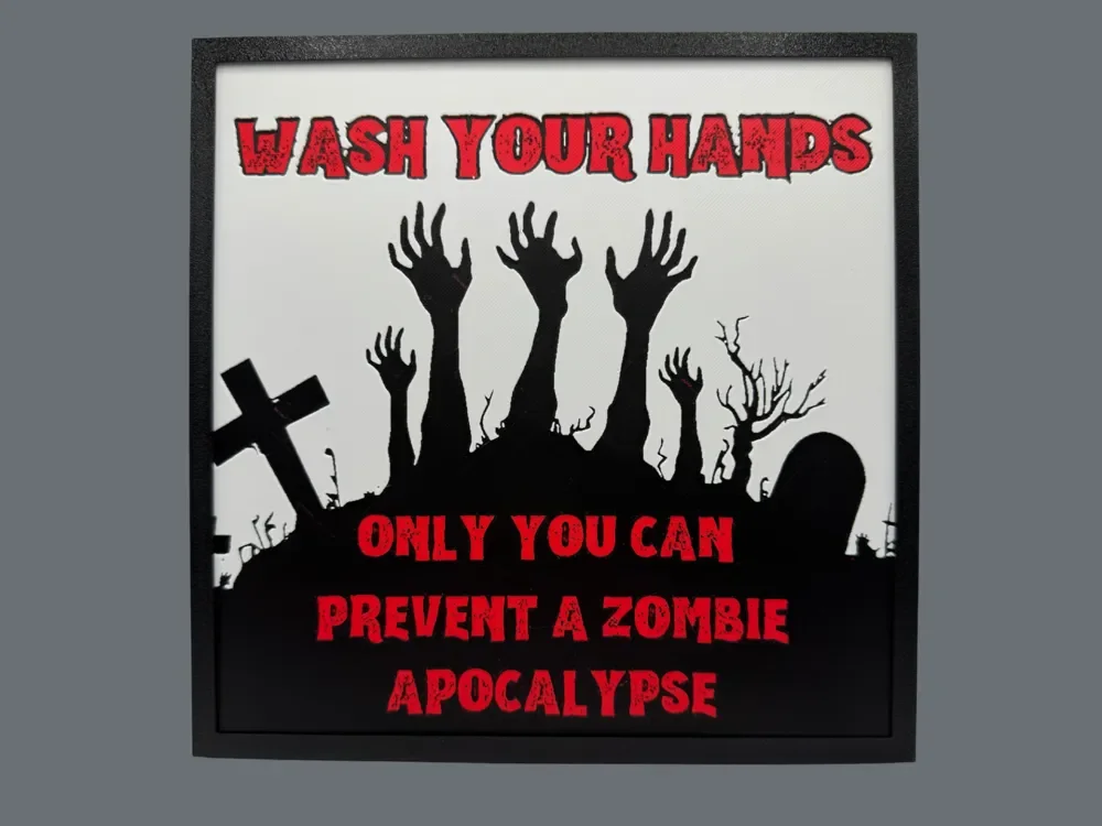 Wash Your Hands - Funny Sign by Canadian Gamer HueForge model: Wash Your Hands - Funny Sign by Canadian Gamer