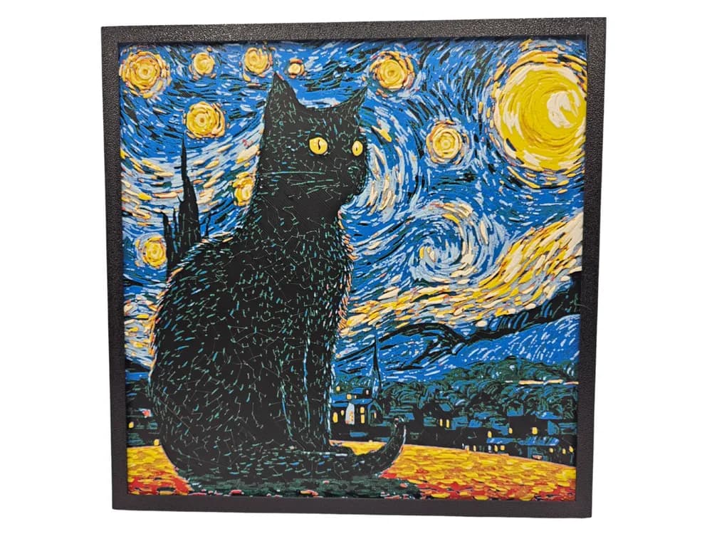 HueForge model: Starry Starry Cat by BusyKikiBee