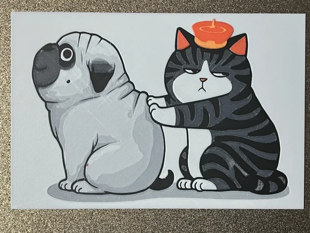 HueForge model: Cat and Dog by FantasyZ