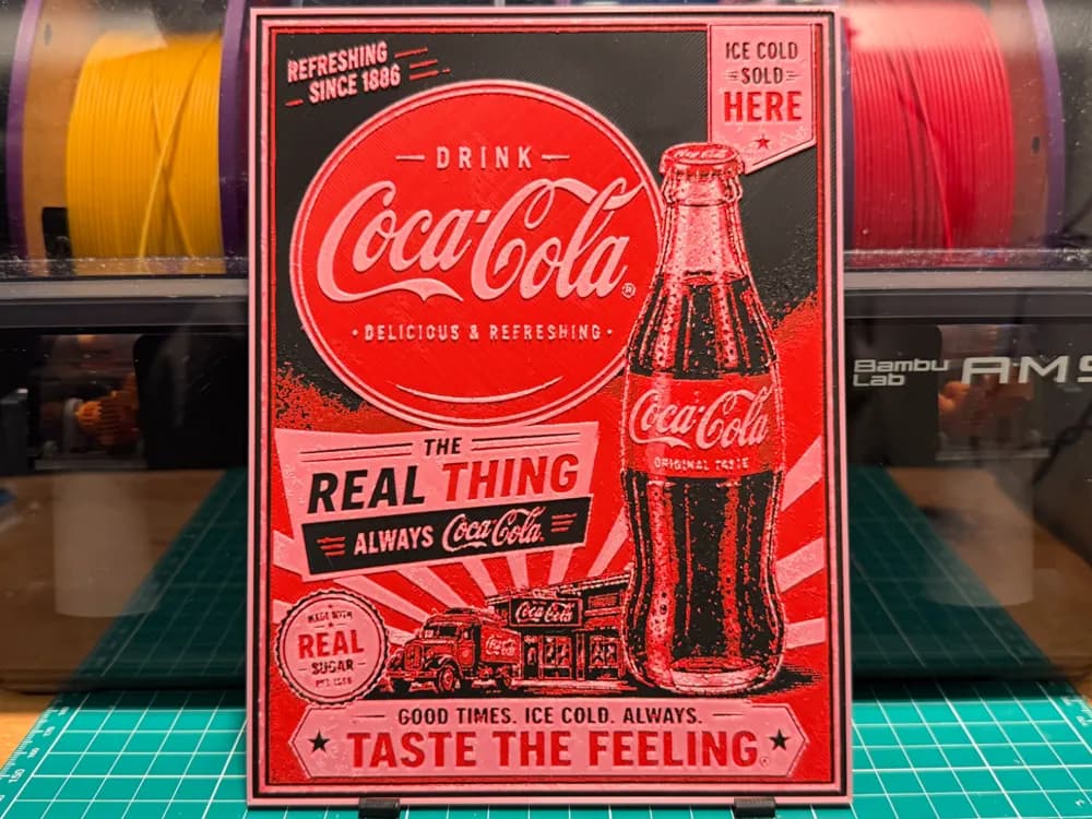 CocaCola Poster HueForge v2 by liv_3d HueForge model: CocaCola Poster HueForge v2 by liv_3d