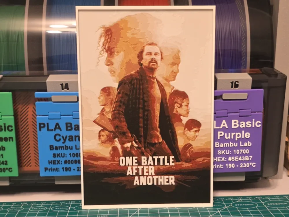 One Battle After Another Movie Poster - Hueforge by Lumpy3D HueForge model: One Battle After Another Movie Poster - Hueforge by Lumpy3D