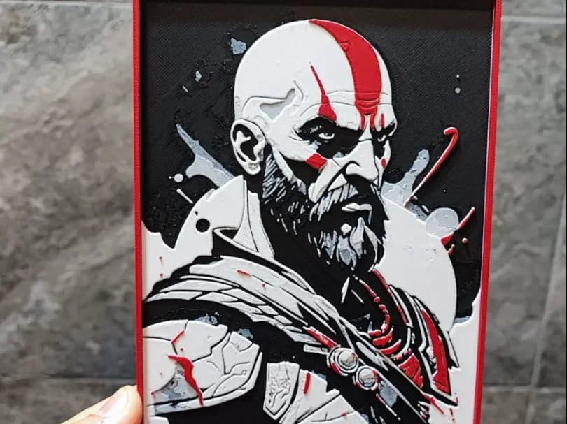 Kratos Art by Garuda3D HueForge model: Kratos Art by Garuda3D