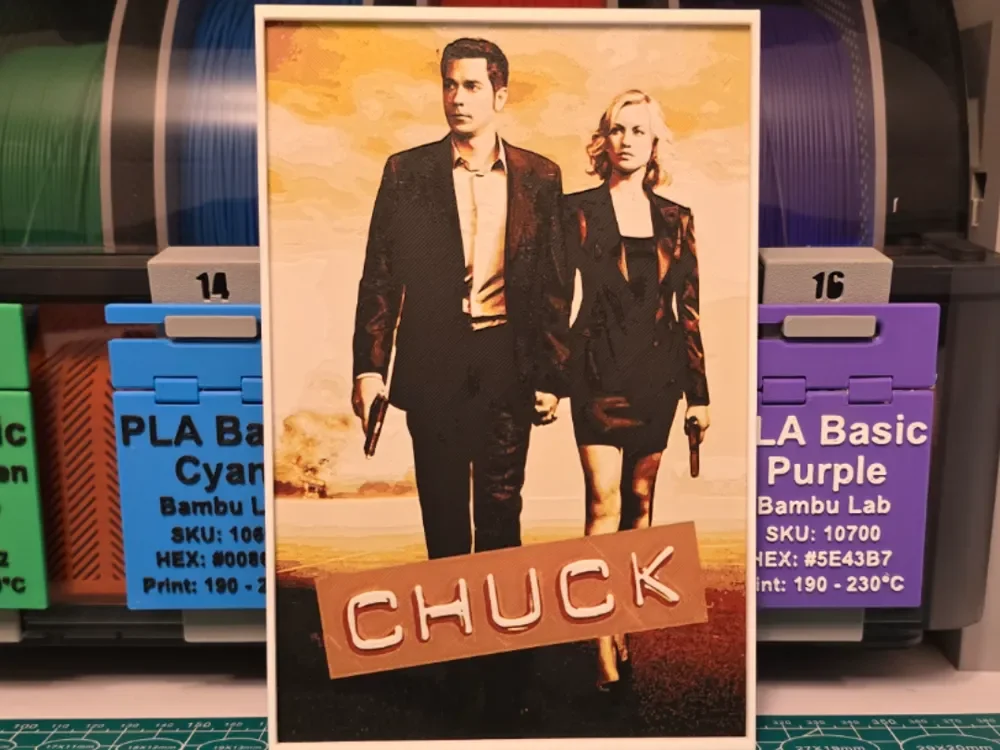 Chuck Poster - Hueforge Art by Lumpy3D HueForge model: Chuck Poster - Hueforge Art by Lumpy3D