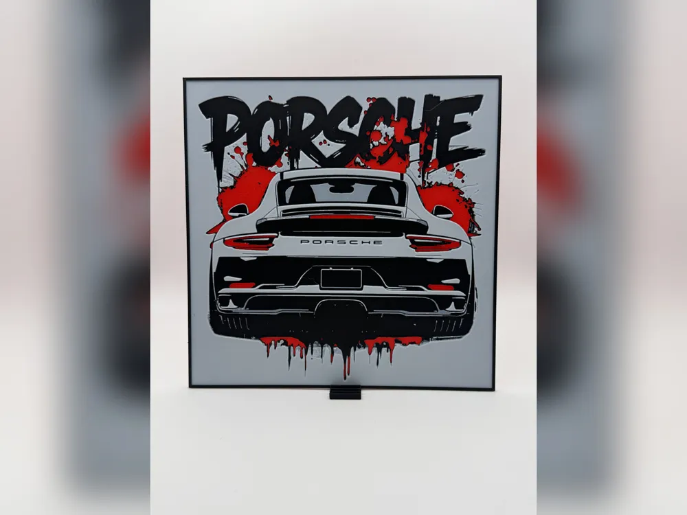 Porsche 911 Splatter Art HueForge Print Porsche 911 Splatter Art HueForge Print