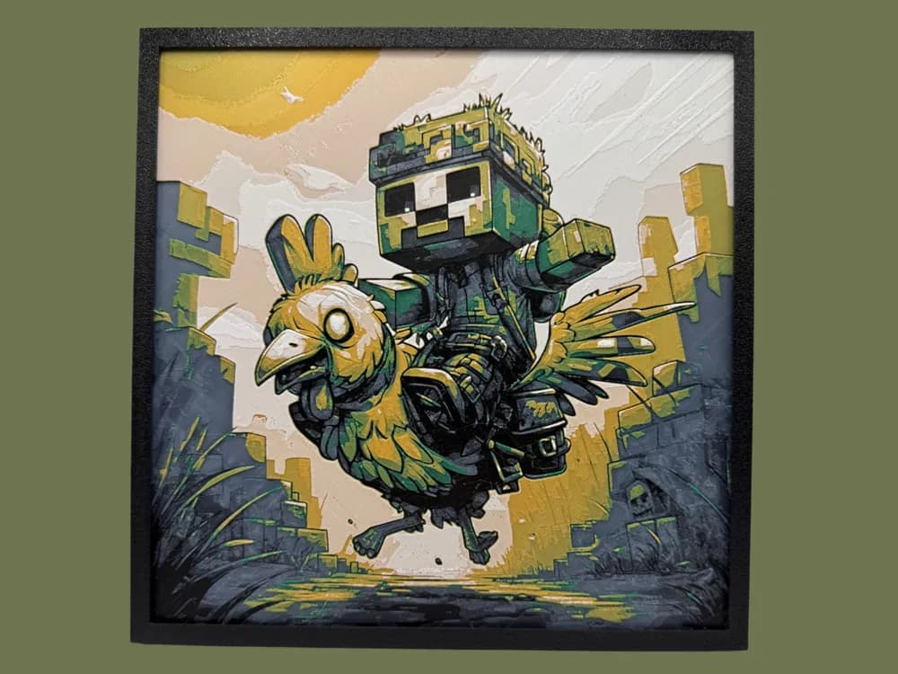 HueForge model: Chicken Jockey - Minecraft by Canadian Gamer