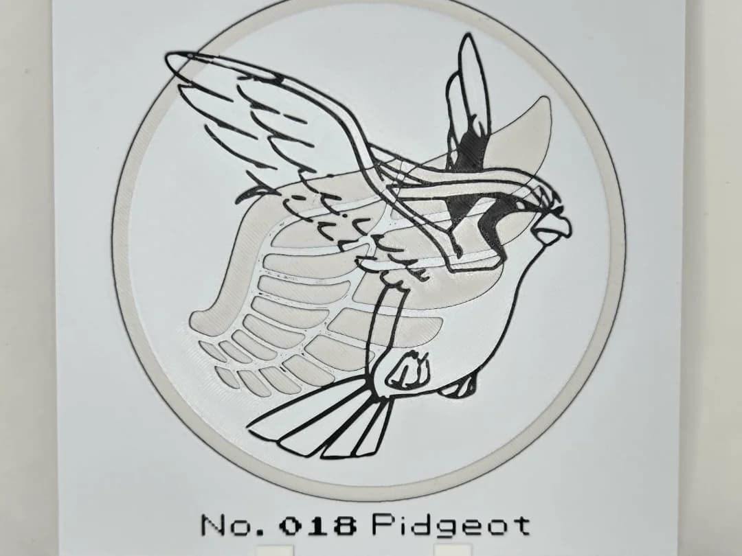 Minimalistic Pidgeot Hueforge by 3Ree Printing HueForge model: Minimalistic Pidgeot Hueforge by 3Ree Printing