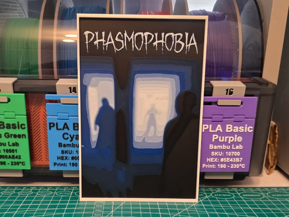 Phasmophobia Game Poster - Hueforge Art by Lumpy3D HueForge model: Phasmophobia Game Poster - Hueforge Art by Lumpy3D