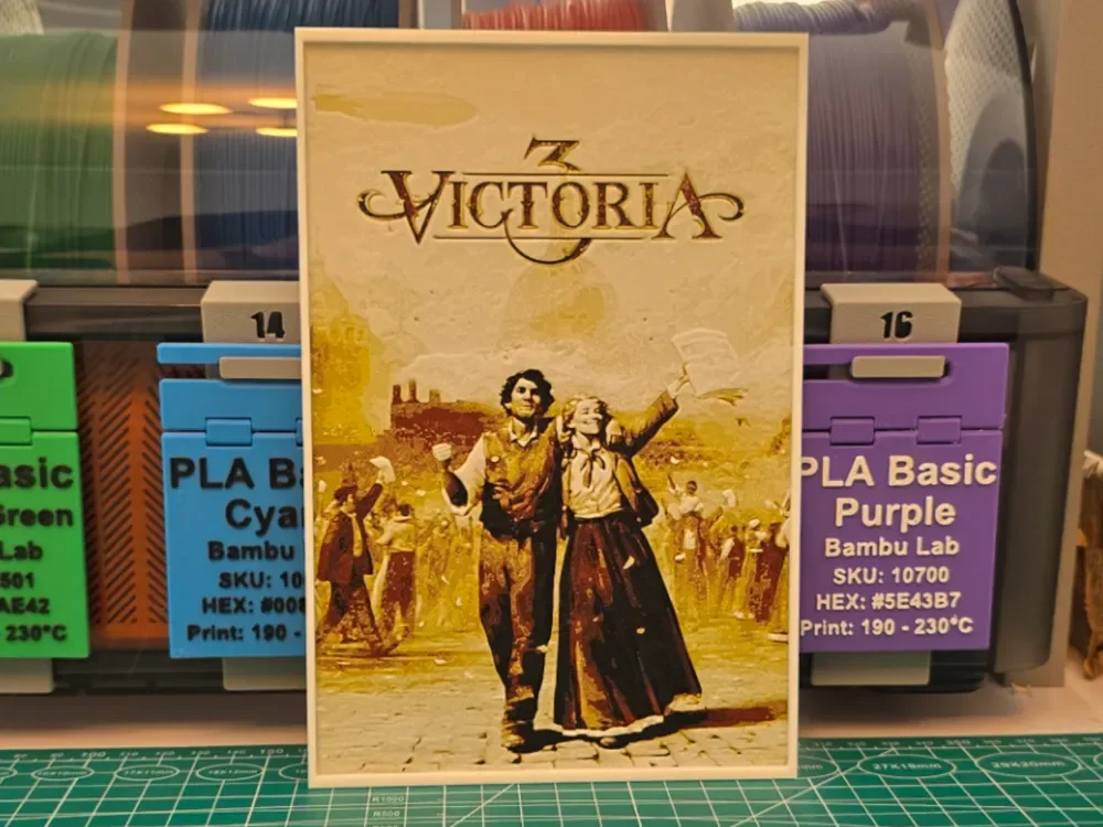 HueForge model: Victoria 3 Game Poster - Hueforge Art by Lumpy3D