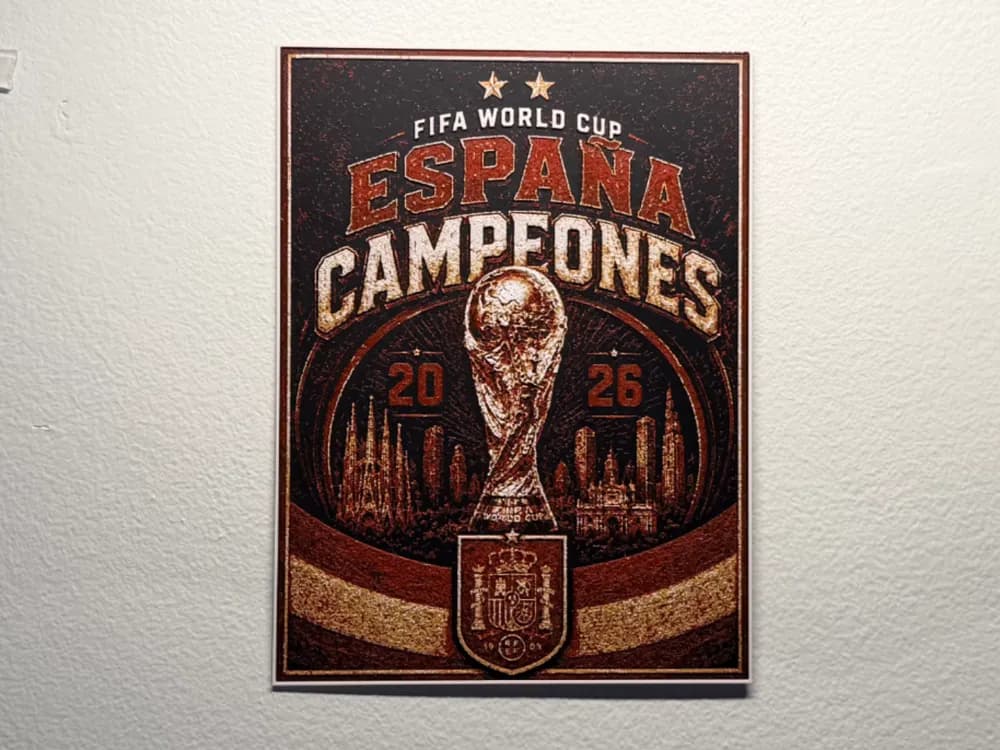Spain 2026 World Cup Champions HueForge Poster by liv_3d HueForge model: Spain 2026 World Cup Champions HueForge Poster by liv_3d