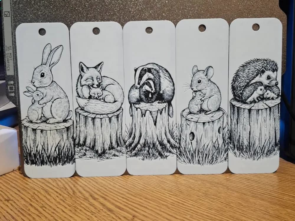 Mama forest animal bookmarks