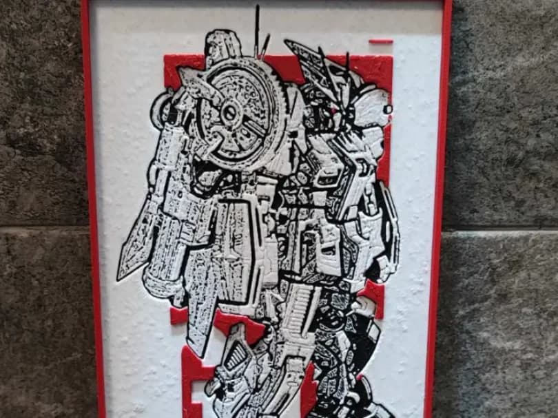 Gundam Art by Garuda3D HueForge model: Gundam Art by Garuda3D