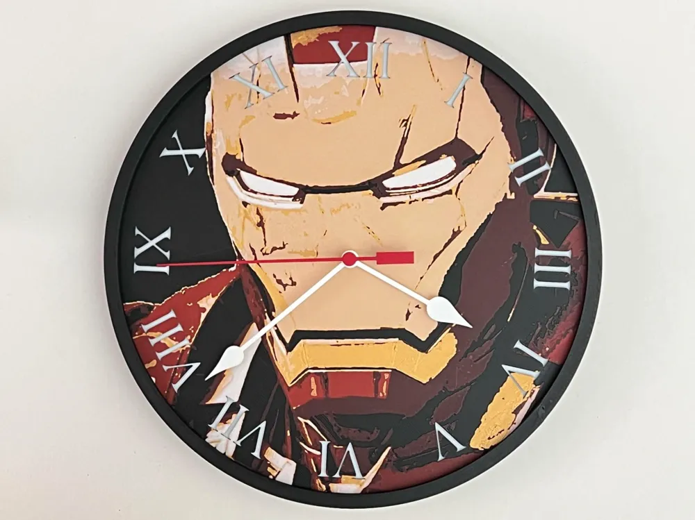 Customizable Clock - Iron Man by 3djd HueForge model: Customizable Clock - Iron Man by 3djd
