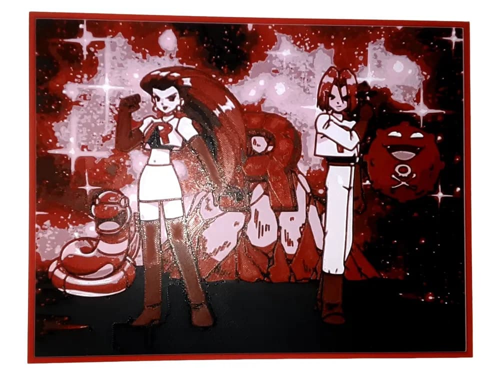 HueForge model: Team Rocket Hueforge Pokemon Ekans Koffing Red by Elsie Moonshadow