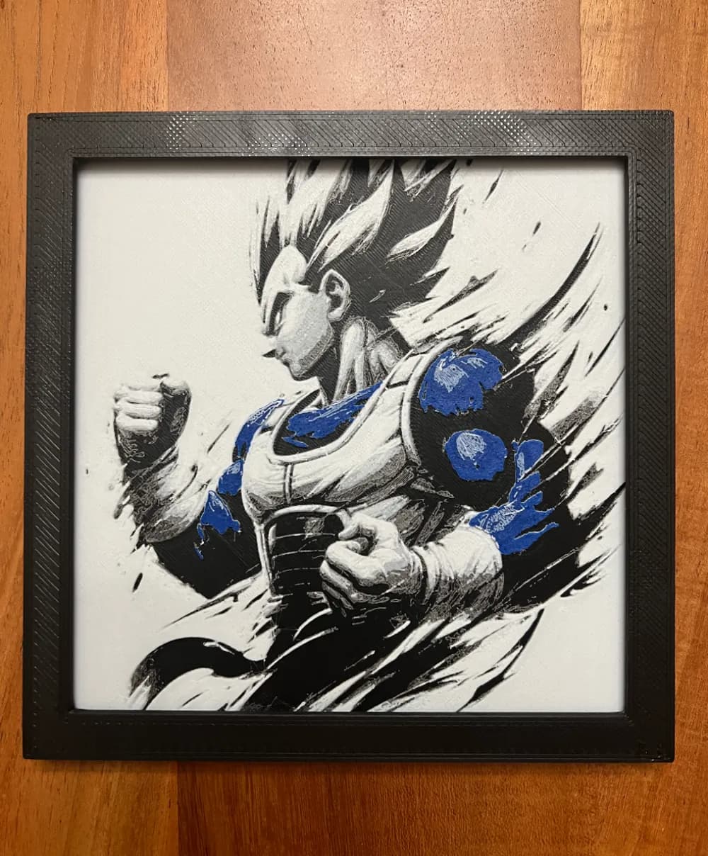 Vegeta in Blue by JustBe 3D Printing HueForge model: Vegeta in Blue by JustBe 3D Printing