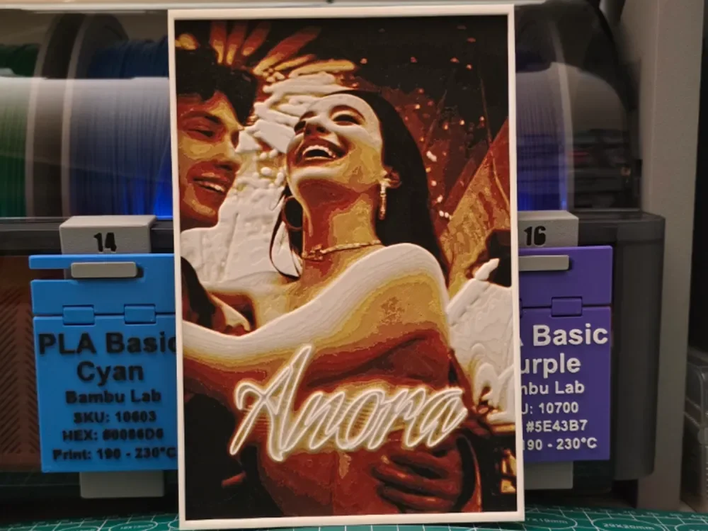 HueForge model: Anora Movie Poster – Hueforge Art by Lumpy3D