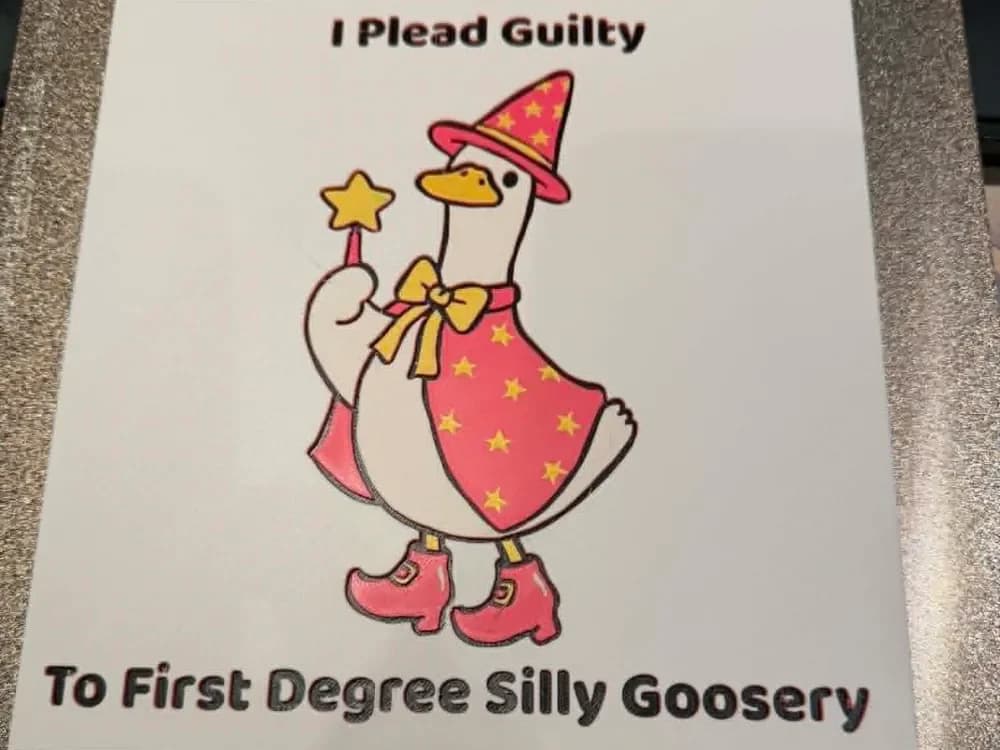 Silly Goose - 'Guilty of Silly Goosery' Meme Print Silly Goose - 'Guilty of Silly Goosery' Meme Print