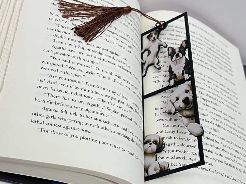 Dogs Being Dogs Bookmark by 3djd HueForge model: Dogs Being Dogs Bookmark by 3djd