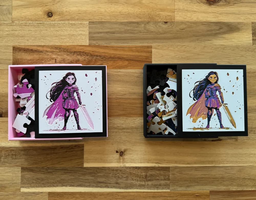 Puzzle Box Lid - Warrior Princess by Canadian Gamer HueForge model: Puzzle Box Lid - Warrior Princess by Canadian Gamer