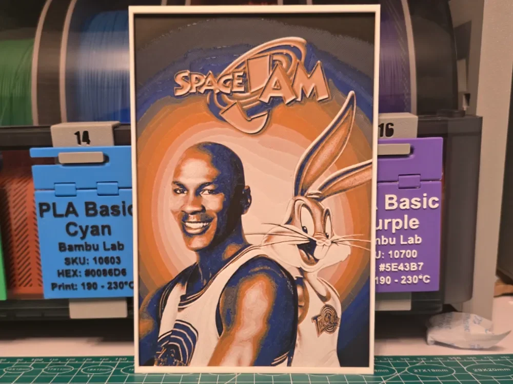 HueForge model: Space Jam Movie Poster - Hueforge Art by Lumpy3D