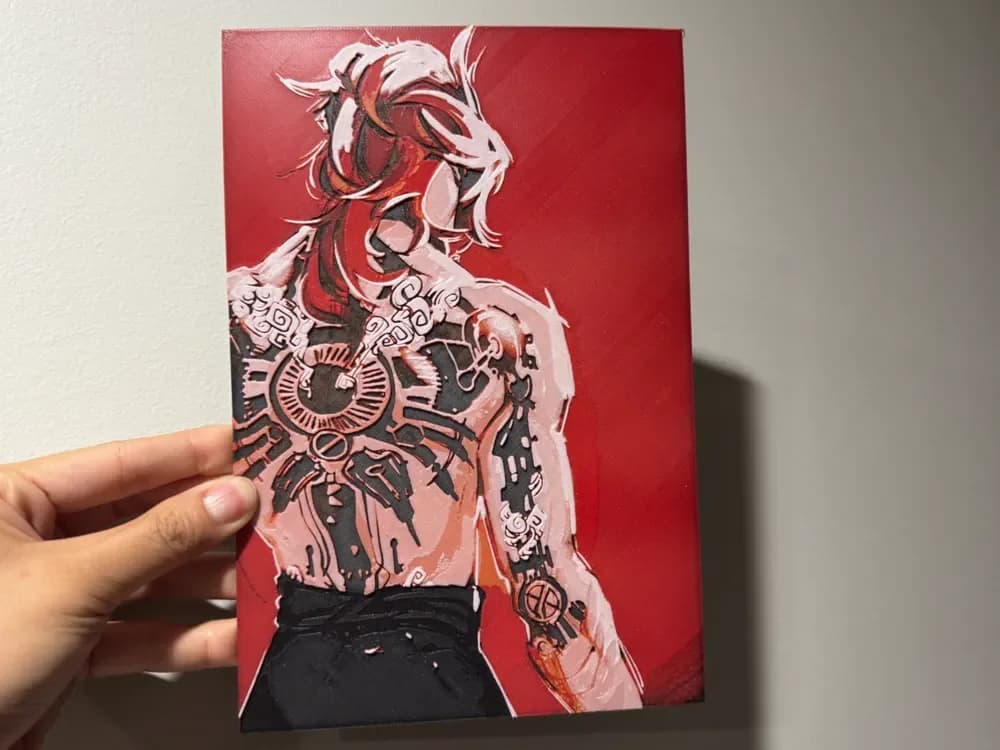 Vi (Arcane) Back Tattoo - HueForge Print by cyanidesugar HueForge model: Vi (Arcane) Back Tattoo - HueForge Print by cyanidesugar