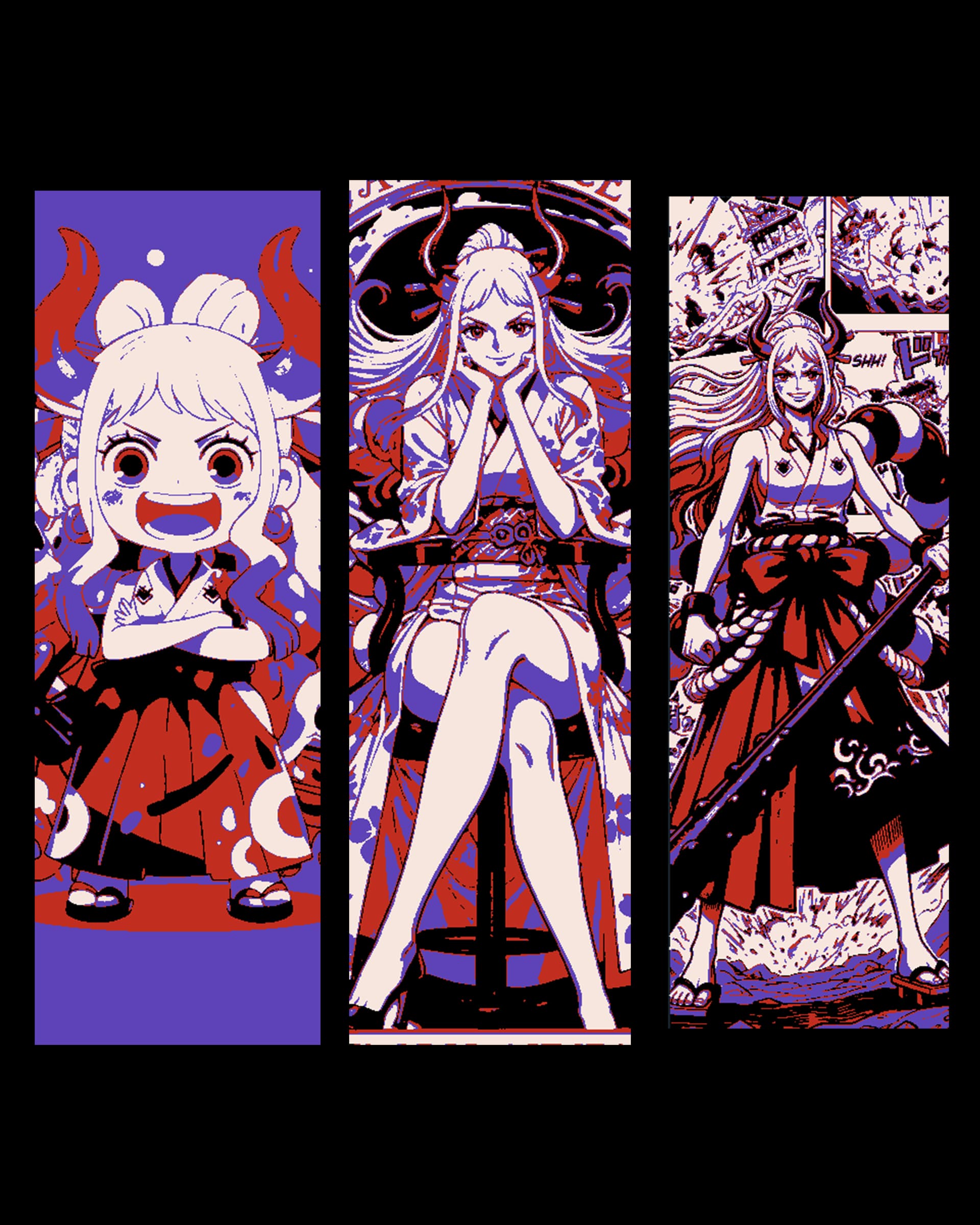 Fan Art Depiction of One Piece Anime/Manga, Yamato daughter of Emperor Kaido - Set of Bookmarks Fan Art Depiction of One Piece Anime/Manga, Yamato daughter of Emperor Kaido - Set of Bookmarks