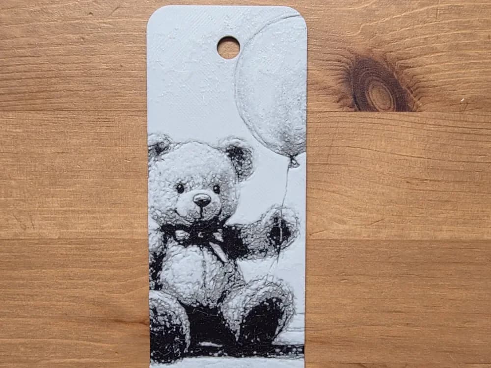 Teddy Bear Bookmark by Morganja HueForge model: Teddy Bear Bookmark by Morganja