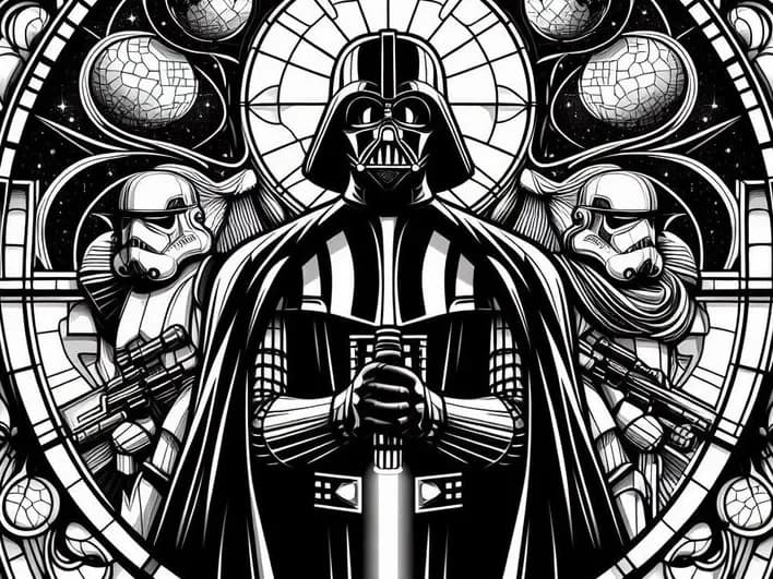 Hueforge Star Wars - Black and White Window Pane Hueforge Star Wars - Black and White Window Pane