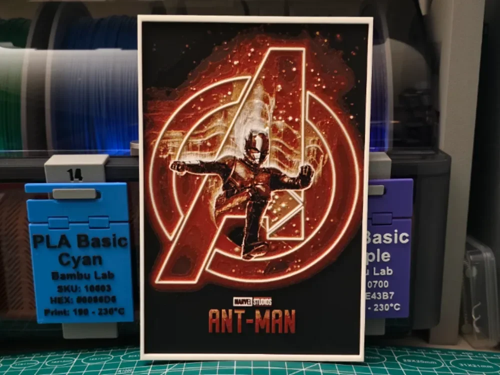 Ant-Man Movie Poster - Hueforge Art by Lumpy3D HueForge model: Ant-Man Movie Poster - Hueforge Art by Lumpy3D