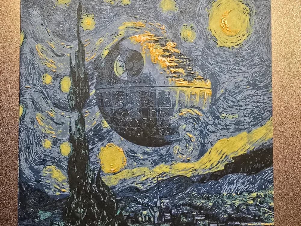 Starry Night Star Wars by 3D-Mentiel HueForge model: Starry Night Star Wars by 3D-Mentiel